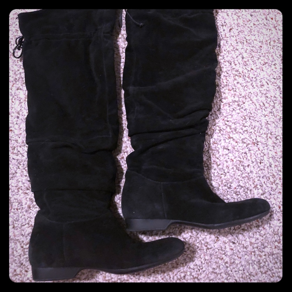 Over the Knee flat suede Boots by Enzo Angiolini